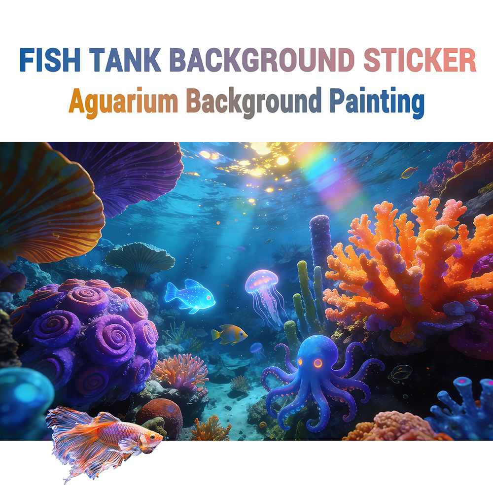 Aquarium Fish Rainbow - Autocollants pour aquarium, décoration de paysage