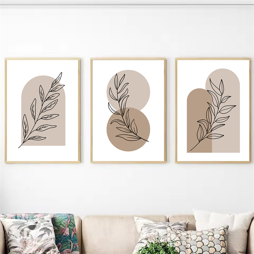 Live Plant Fertilizer - Affiche géométrique moderne Bohème marron beige,