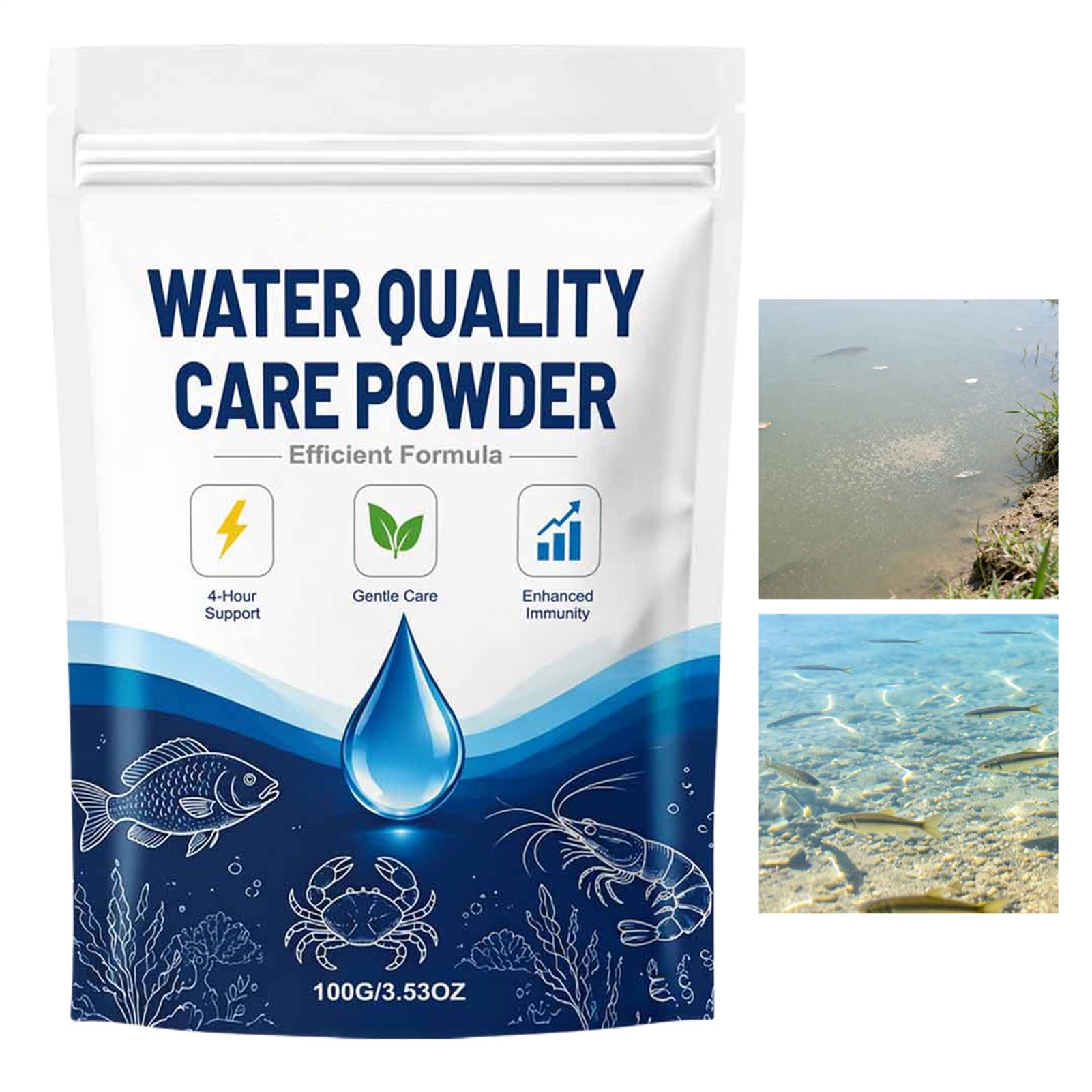 Aquarium Fish Tank Cleaner - Poudre clarifiante pour eau d'aquarium, 100g,