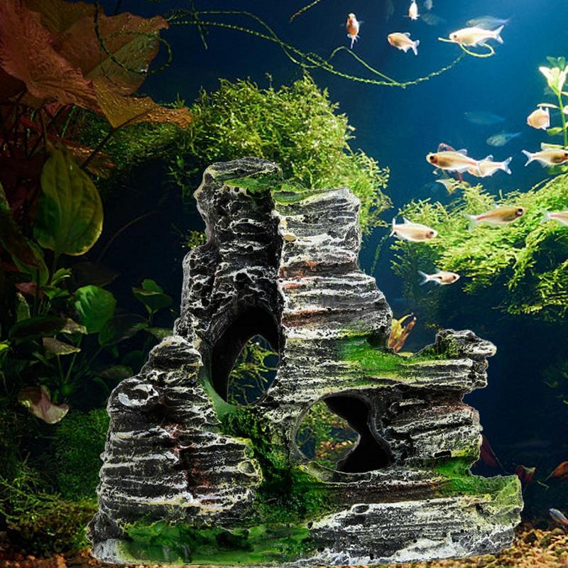 Aquarium Fish Hide - Décoration en grès pour aquarium, roches
