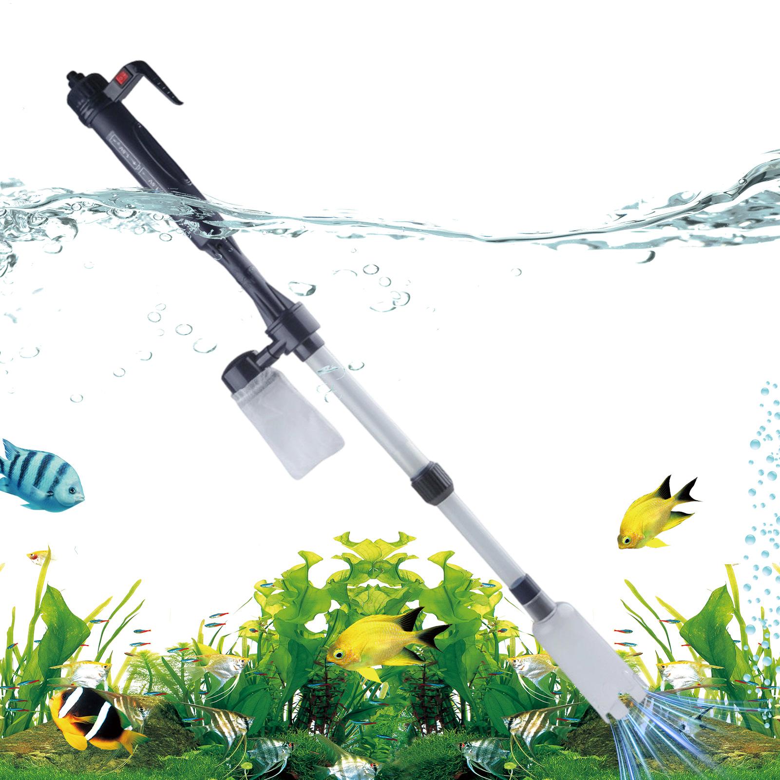 Aquarium Fish Tank Cleaner - Nettoyeur de gravier d'aquarium télescopique électrique