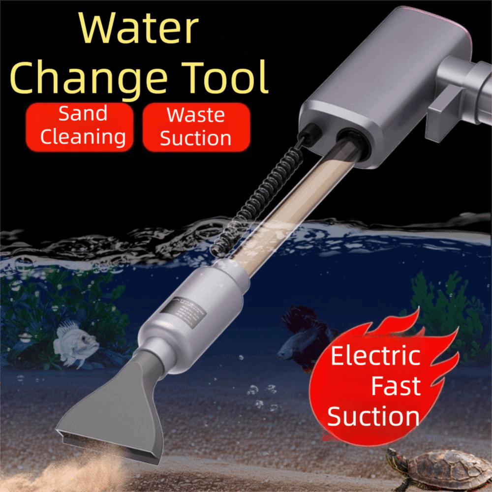 Aquarium Fish Tank Cleaner - Aspirateur automatique pour aquarium, électrique, autonomie