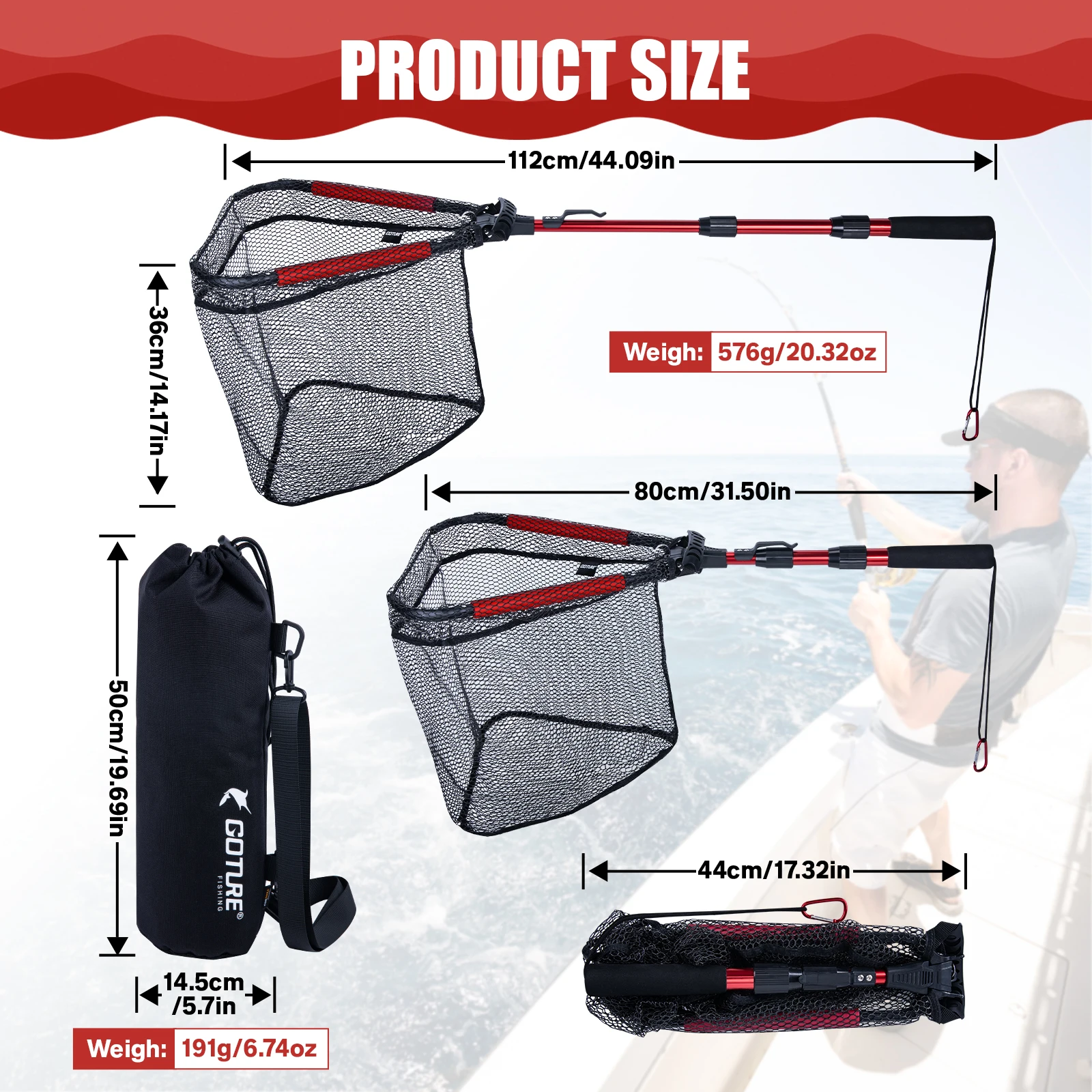 Goture – filet de pêche pliabl - Fish Net Handle avis et prix